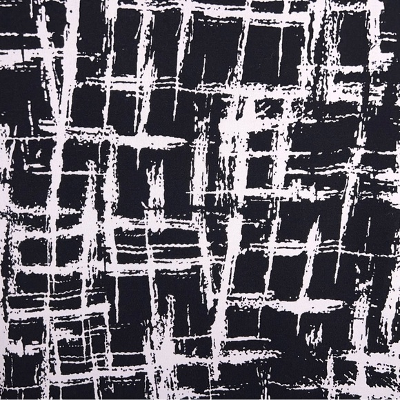 Small Rafaella Black White Print Blouse Top Stretch Asymmetrical Abstract Print - Picture 10 of 12